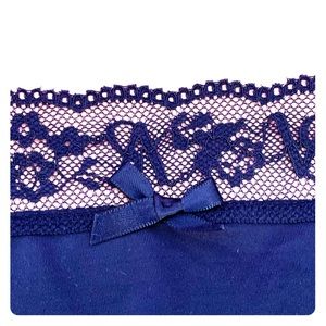 NWT VICTORIA’S SECRET lace & satin thong in blue💋